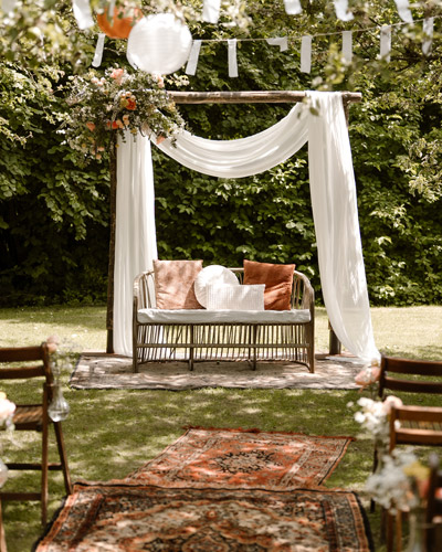 Warme bruiloft styling bij Dengh