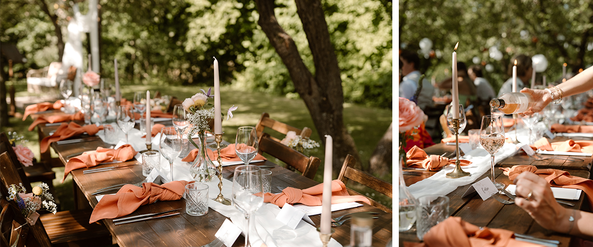 Bruiloftdecoratie dineropstelling Joel en Alieke