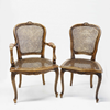 Set van 2 vintage rieten stoelen