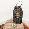 Rotan lantaarn zwart - groot