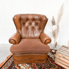 Bruin leren fauteuil
