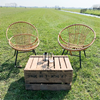 Rotan kuipstoeltjes rond - set van 2