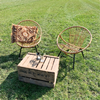 Rotan kuipstoeltjes rond - set van 2
