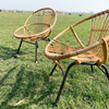 Rotan kuipstoeltjes rond - set van 2