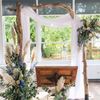 Backdrop drijfhout + wit drapeer doek 