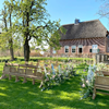 Houten kerkbank (5 personen)