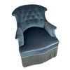 Blauwe fauteuil huren Stoel velours blauw