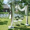 Backdrop berken + wit chiffondoek