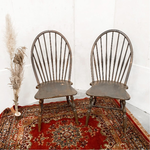 Spijlenstoelen gebeitst - set van 2