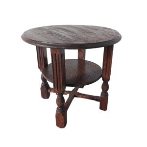 Bijzettafel rond donker hout