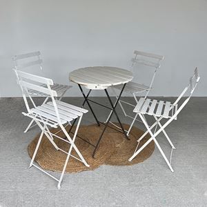 Bistroset wit met zwart onderstel