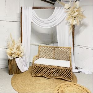 Backdrop balken - bank rotan sierlijk - set