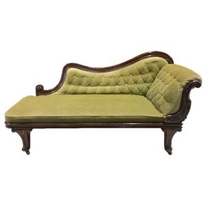 Bank chaise longue velvet groen