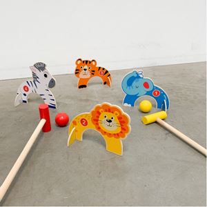 Animal kids croquet game