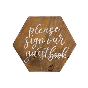 Please sign our guestbook - hexagon