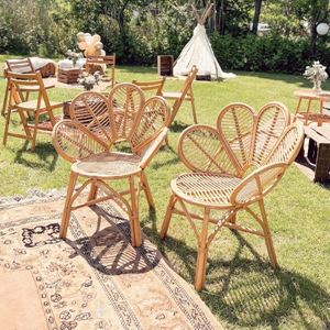 Rotan flower chairs - set van 2