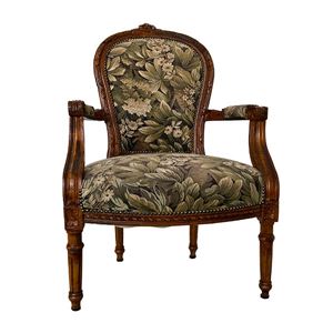 Stoel vintage groen bloemenprint 