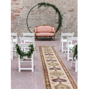 Tapijt loper creme met print Klaas
