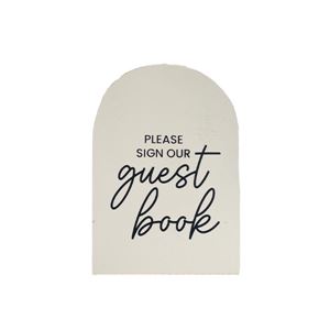 Please sign our guestbook - beige