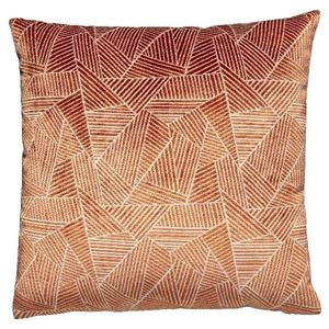 velvet kussen terracotta grafisch huren bij Brisked