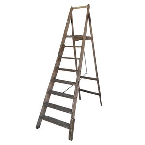 Vintage houten oude trap - hoog