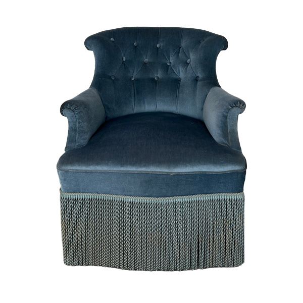 Stoel velours blauw Stoel velours blauw