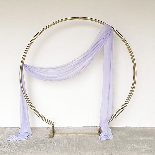 Backdrop rond goud + lila doek