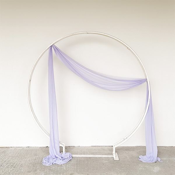Backdrop rond wit + lila doek