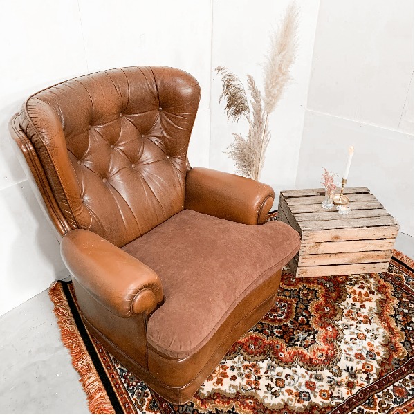 Stoel chesterfield bruin groot