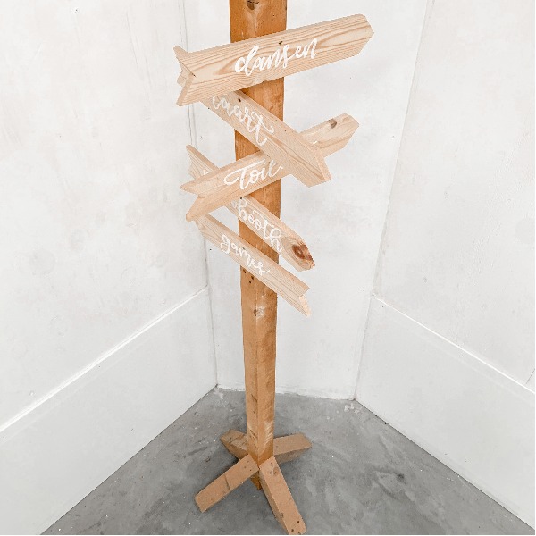 Wegwijzer paal blank - hoog 
