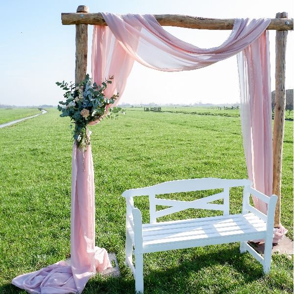 Backdrop kastanje + pastel pink doek