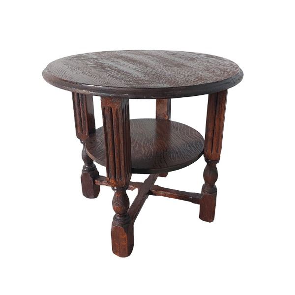 Bijzettafel rond donker hout
