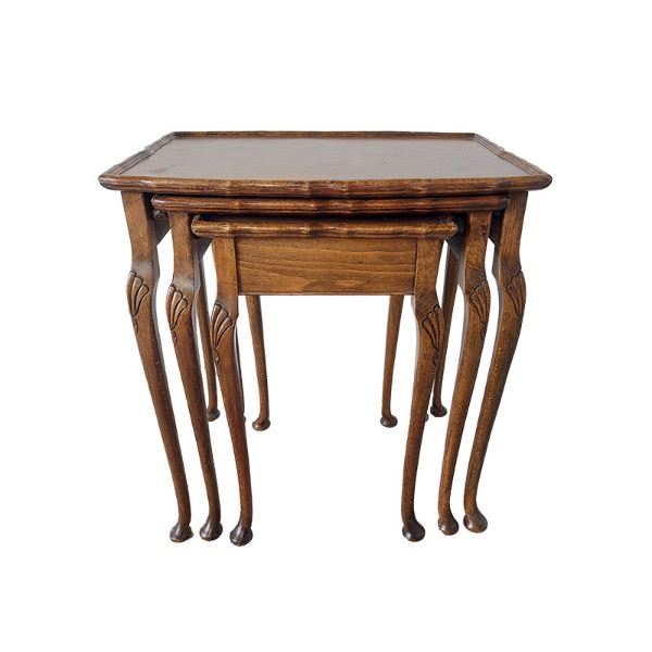 Bijzettafel hout - Set van 3