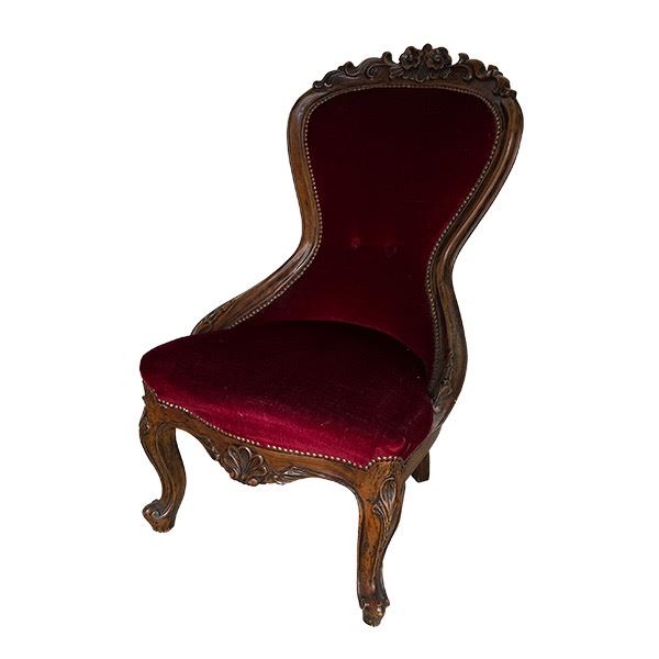 Stoel vintage rood laag