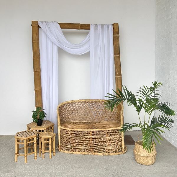 Tropische rotan ceremonie setting complete set