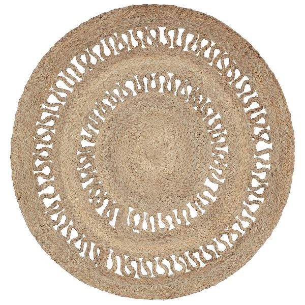 Jute vloerkleed 90cm gehaakt