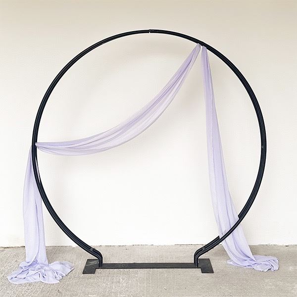 Backdrop rond zwart + lila doek