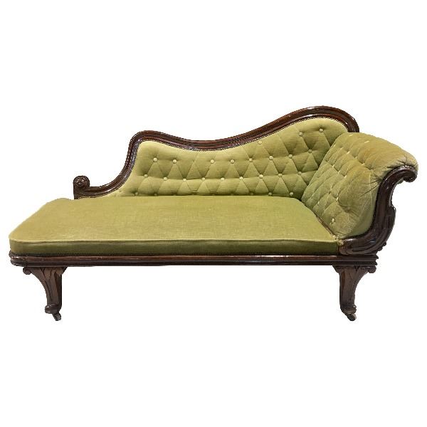 Bank chaise longue velvet groen