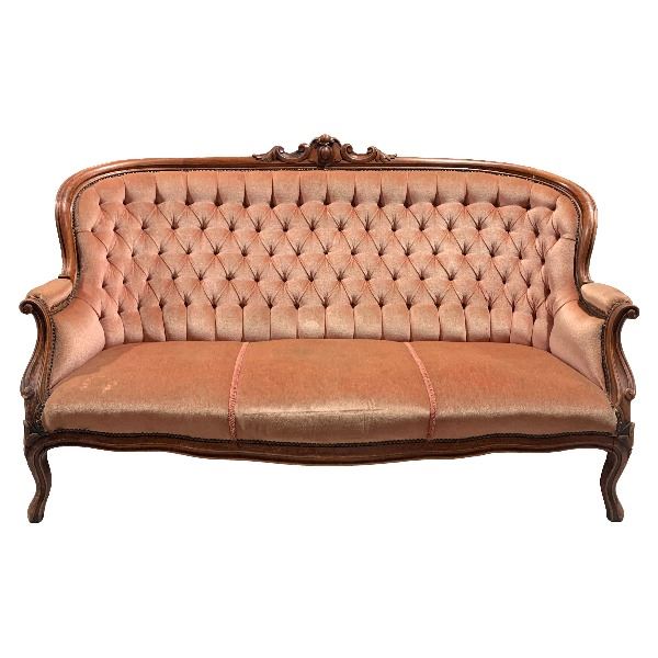 Bank vintage roze knopen