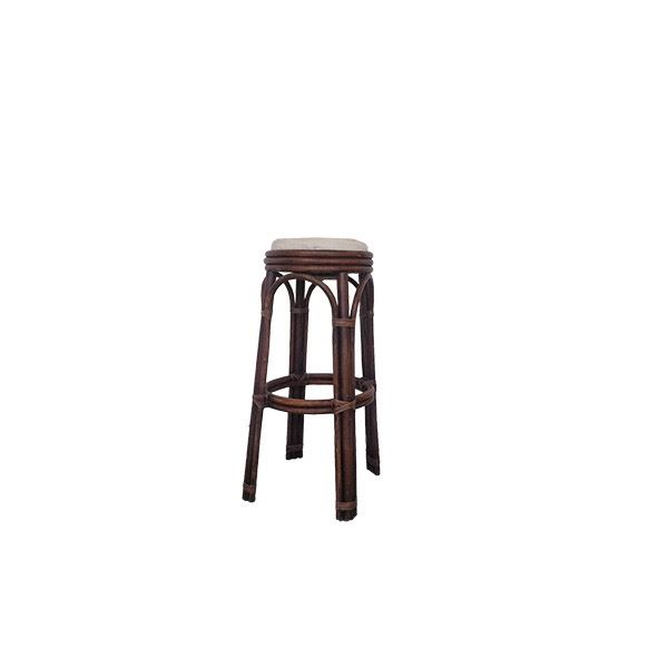 Barkruk donker bruin met kussentje Barkruk donker bruin met kussentje