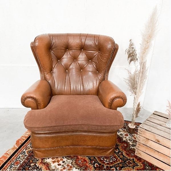Stoel chesterfield bruin groot Stoel chesterfield bruin groot