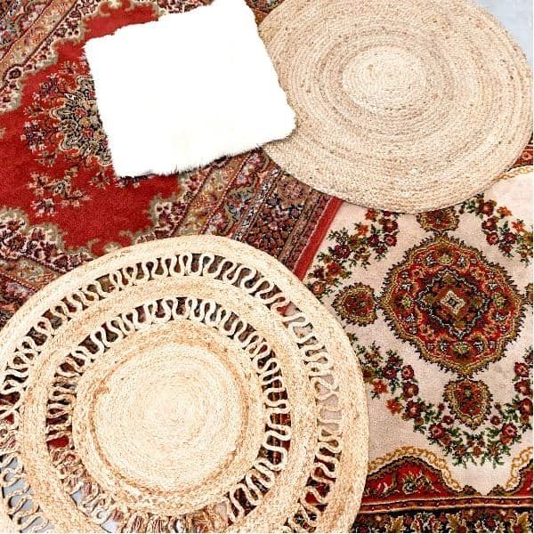 Tapijt jute 90 cm gehaakt huren