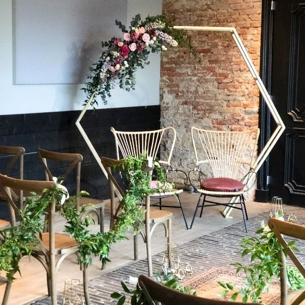 Backdrop hexagon goud - zonder doek