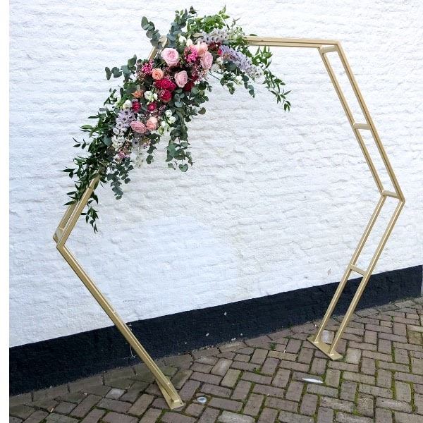 Backdrop hexagon goud - zonder doek