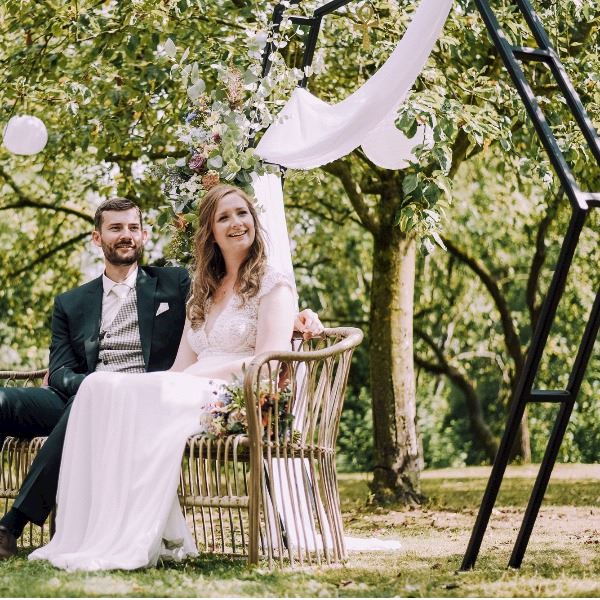 Backdrop hexagon zwart + wit doek