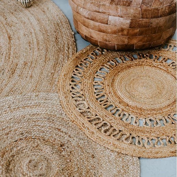 Tapijt jute 90 cm gehaakt huren