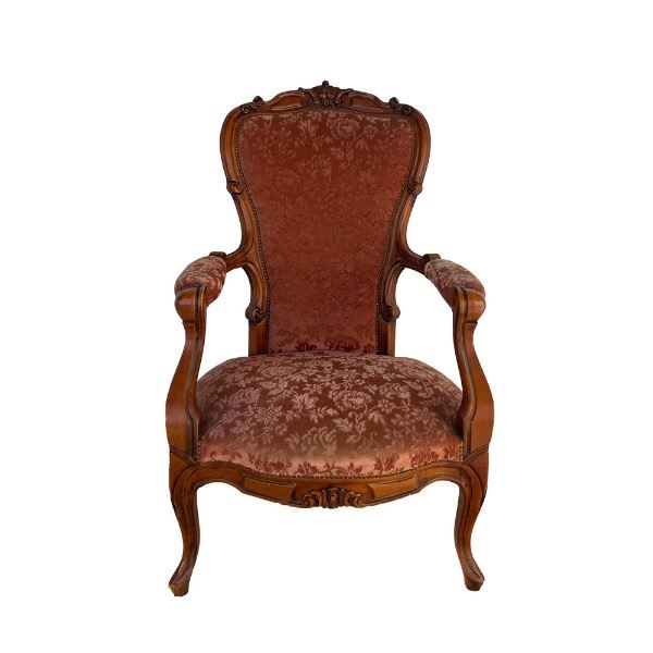 Stoel vintage oud roze print