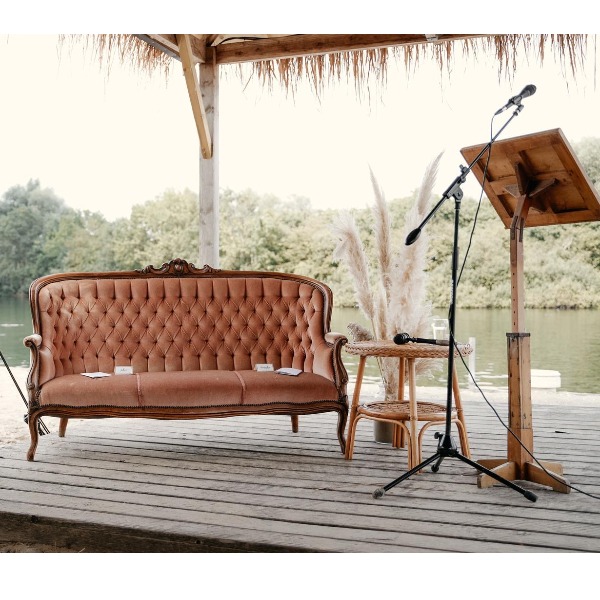 Bank vintage roze knopen