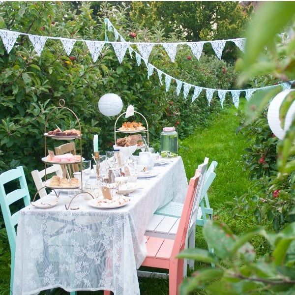 Styling setting met kanten vlaggenlijn